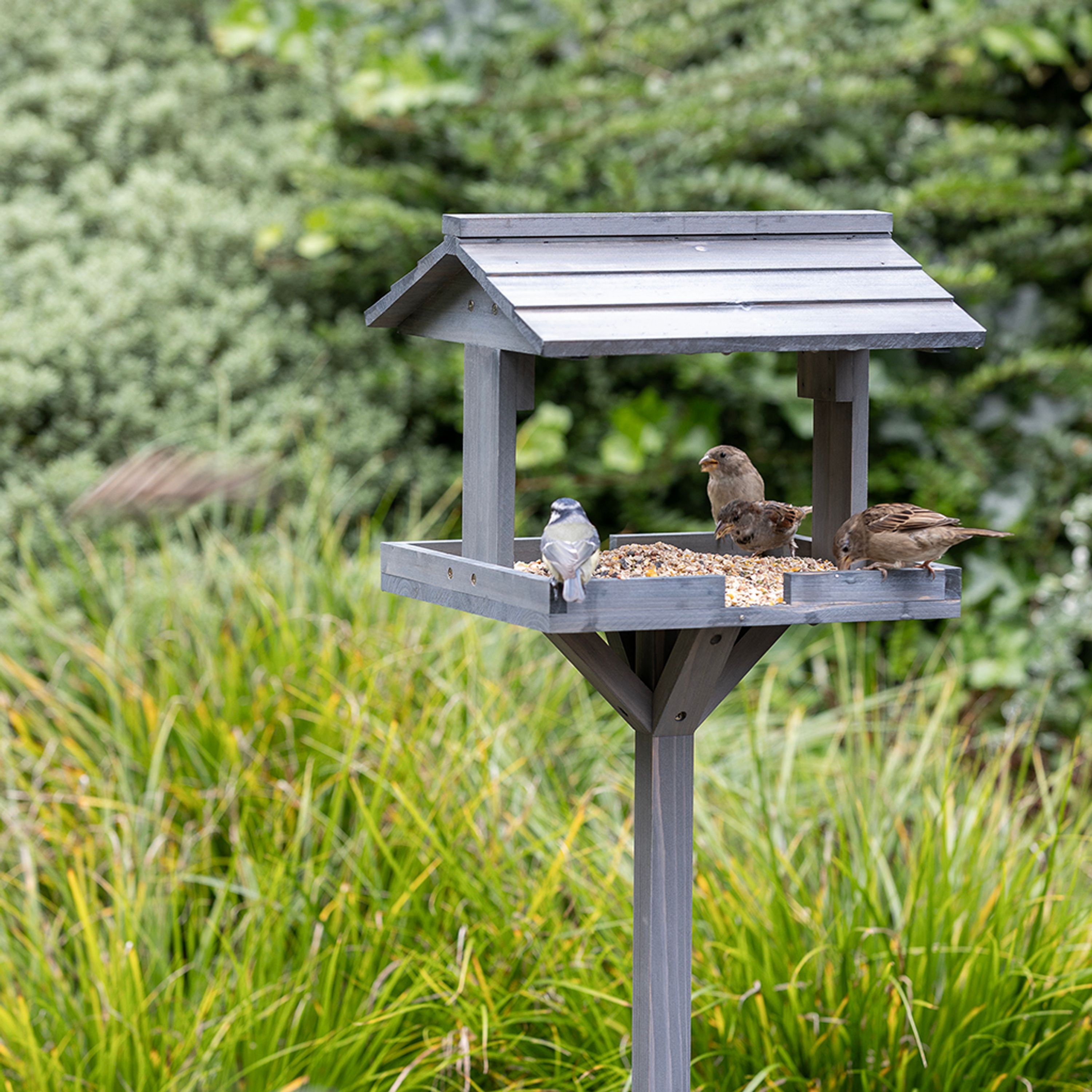 Gifts4Nature Futterhaus für Gartenvögel, grau | Gifts4Nature